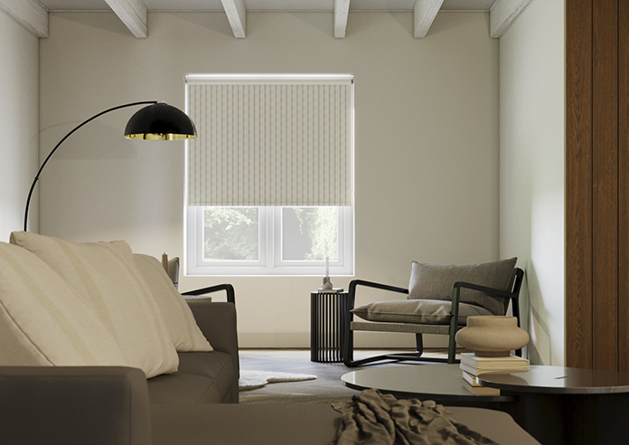 Emily Bond George Stripe Print, Charcoal - Roller Blind - Image 3
